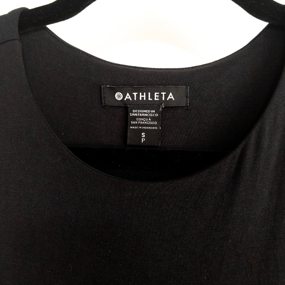 ATHLETA Santorini Thera Black Dress Size Small Athleisure Activewear Sleeveless - Picture 3 of 6